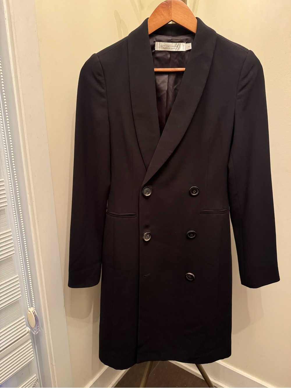 Simons Black Double-Breasted Long Sleeve Blazer Dress